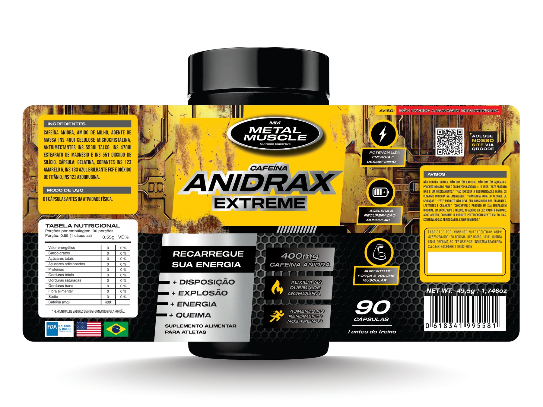 ANIDRAX EXTREME PRÉ-TREINO 90caps